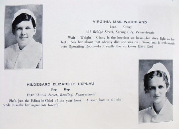 Hildegard Peplau en el Anuario de la Escuela de Enfermería del Hospital Pottstown 1931